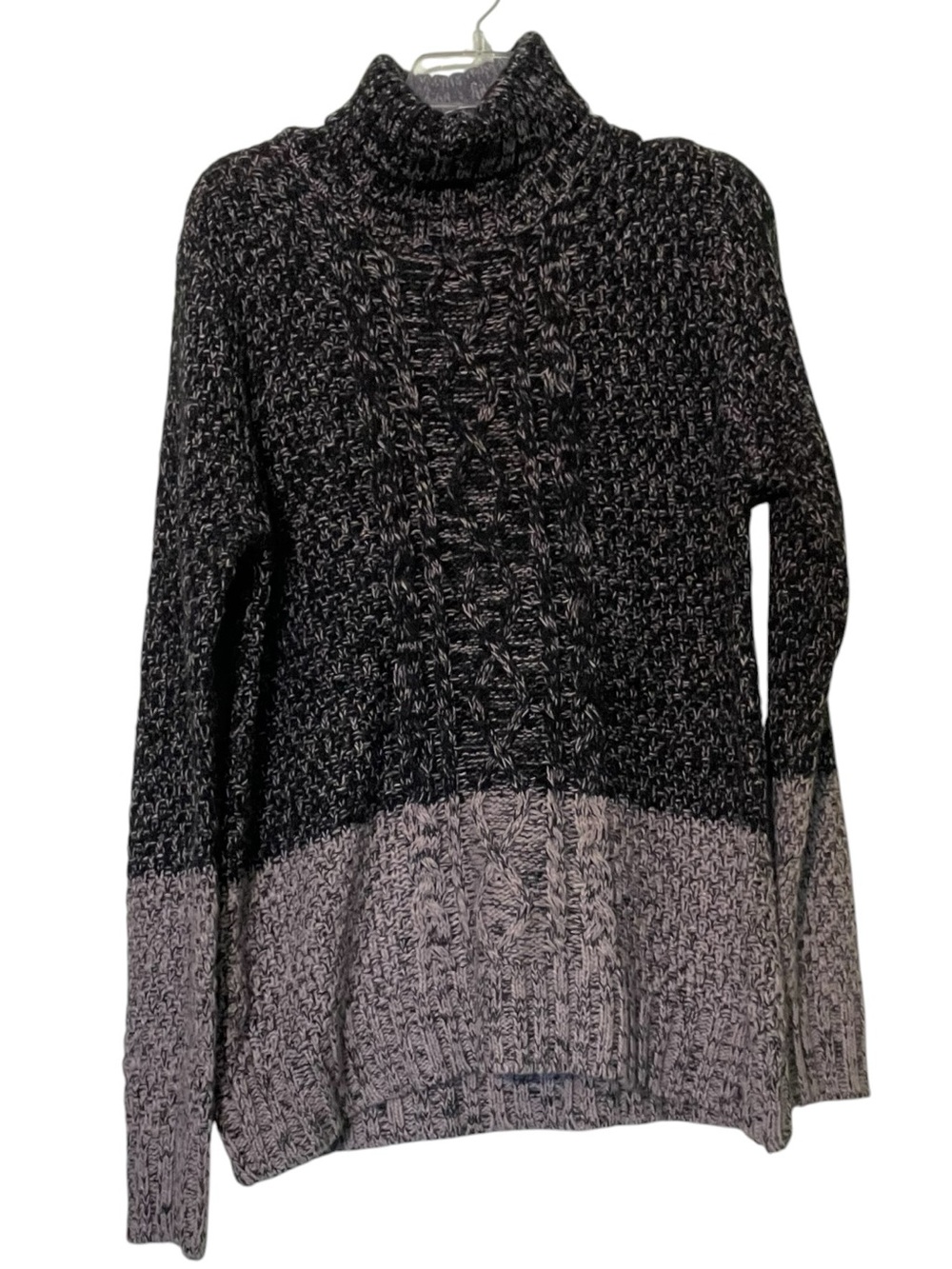 Sugar Lips wool blend two tone turtleneck grey sweater. Size large GUC - Picture 3 of 7